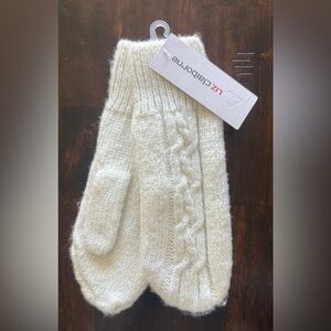 Liz Claiborne Cream Knit Mittens